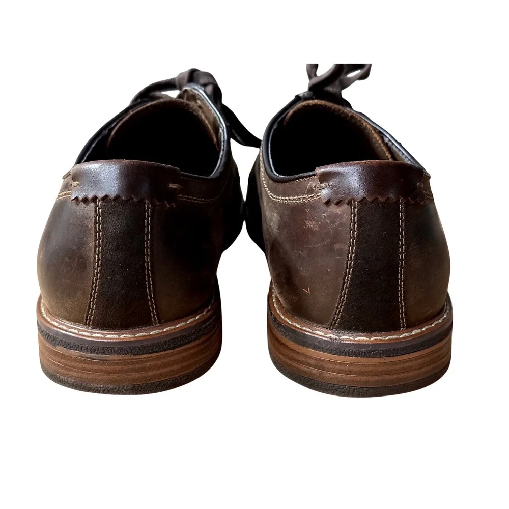 G H Bass Mens Dark Brown Leather Oxford Lace Up Dress Shoes Size 12M‎